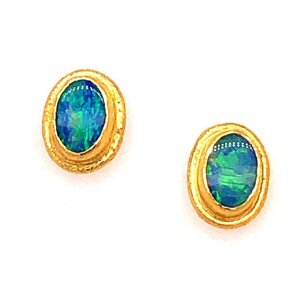 24K Turquoise Stud Earrings