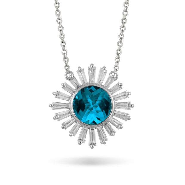 London Blue Topaz and Diamond Necklace