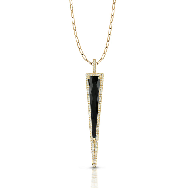 Black Onyx and Diamond Pendant