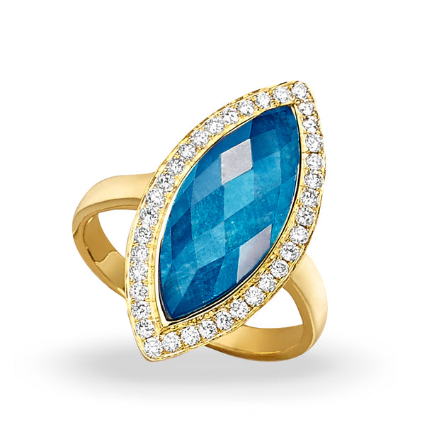 Apatite and Diamond Ring