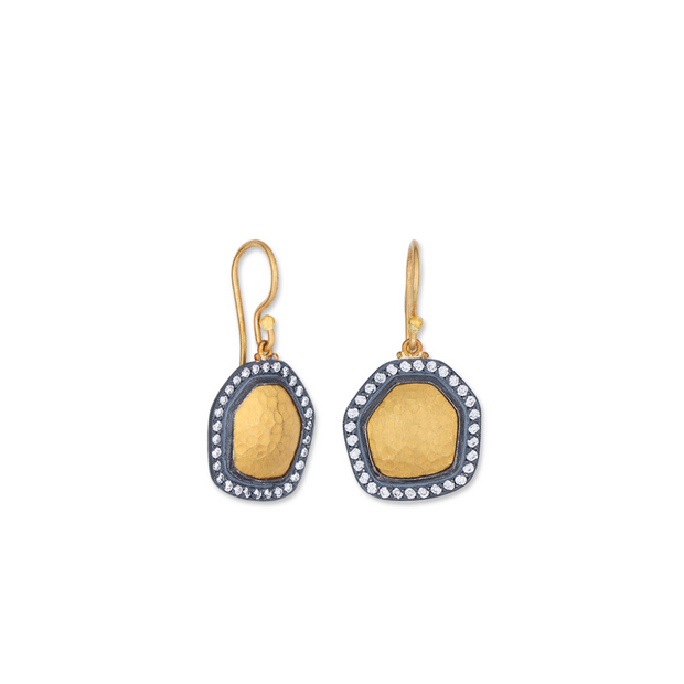 24K Diamond Drop Earrings