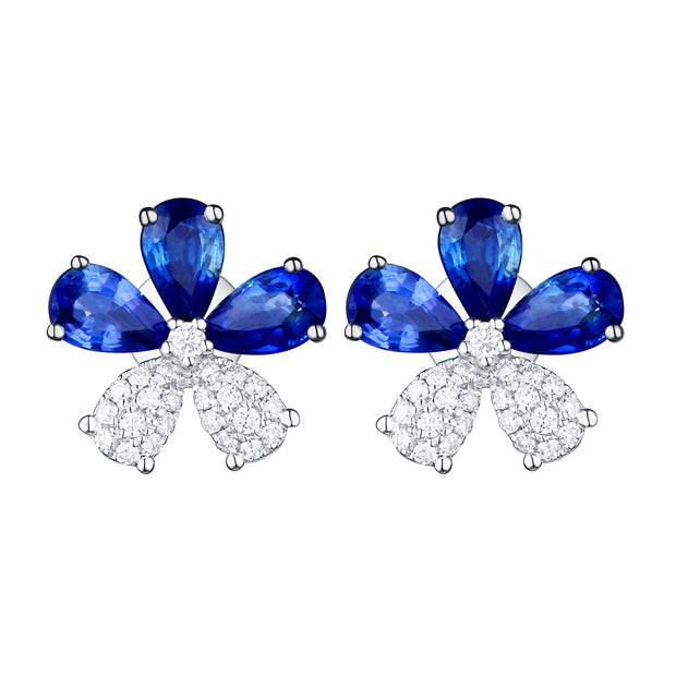 Sapphire and Diamond Stud Earrings