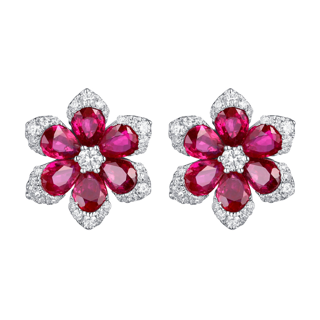 Natural Pnk/Prpl Ruby Earrings, 14.20 Ct. (14.44 Ct. TW