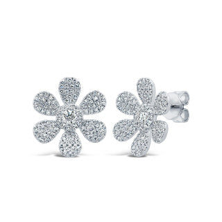 Diamond Flower Earrings