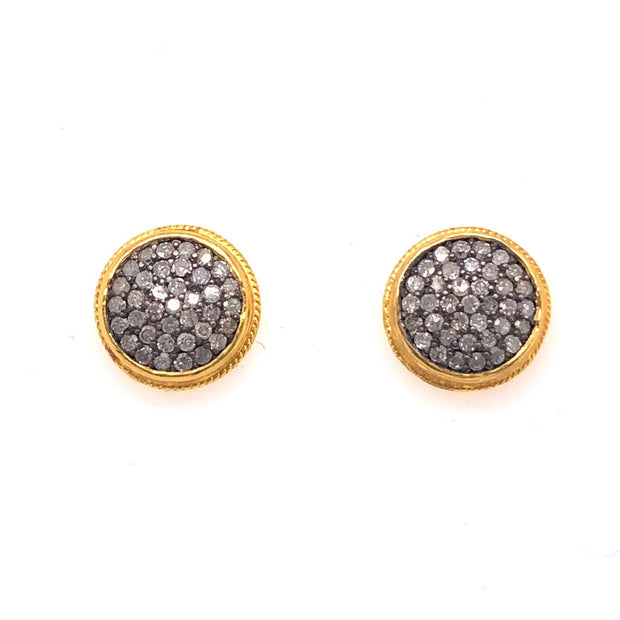 24K Diamond Stud Earrings