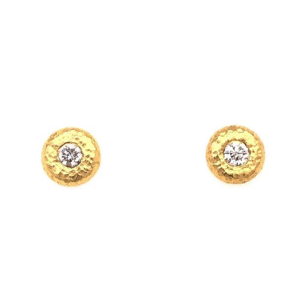 24K Diamond Stud Earrings