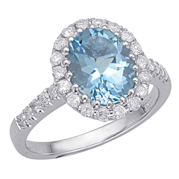 Aquamarine and Diamond Ring