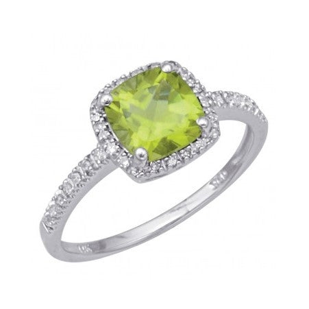 Peridot and Diamond Ring