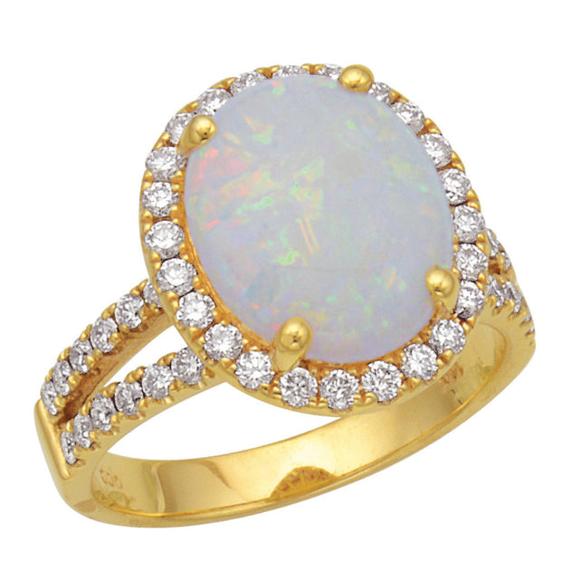 Opal and Diamond Ring