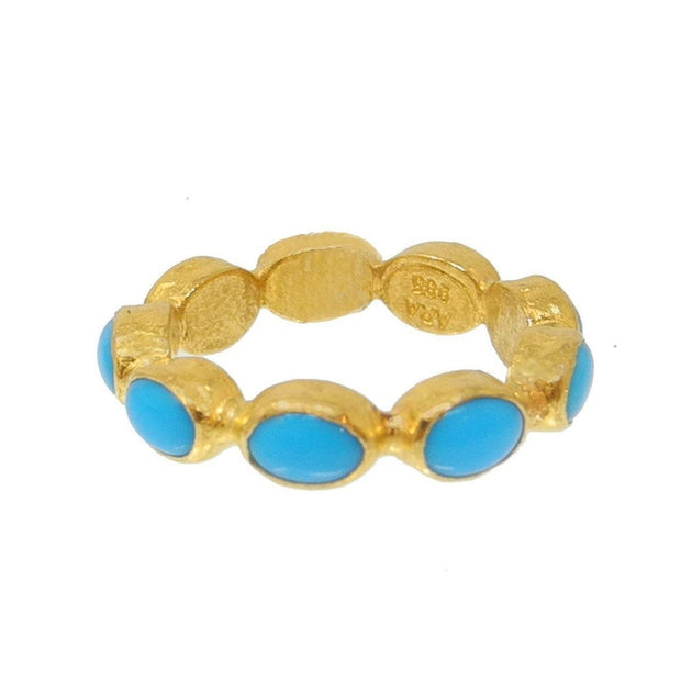 24K Turquoise Eternity Ring