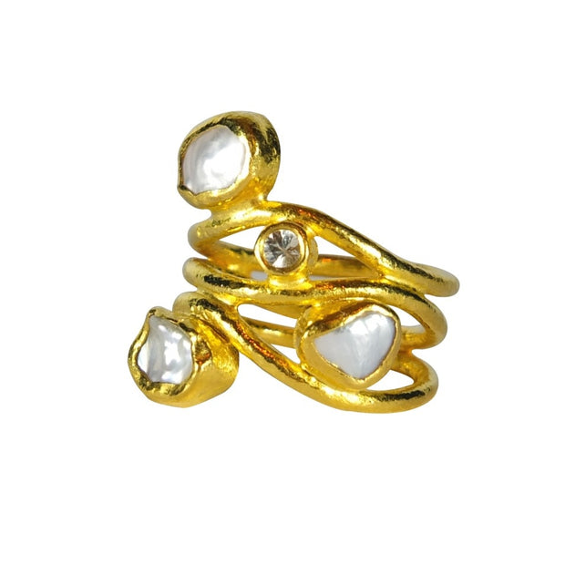 24K Pearl Ring