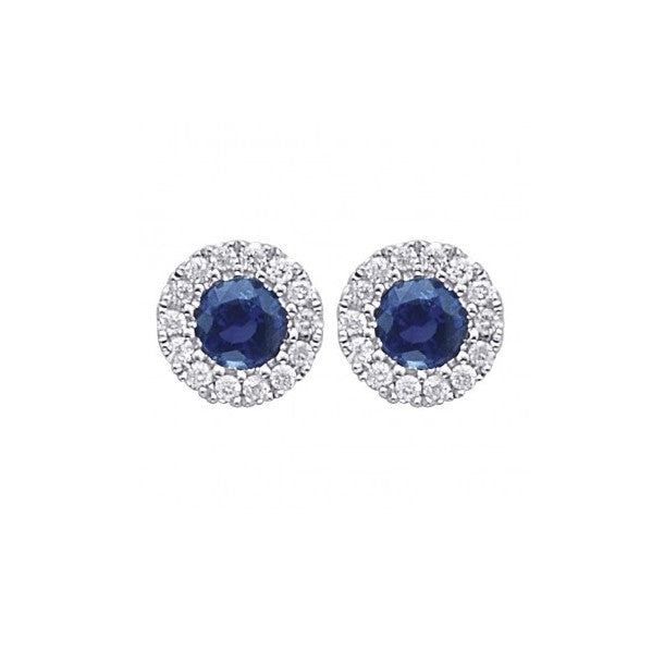 Sapphire and Diamond Stud Earrings