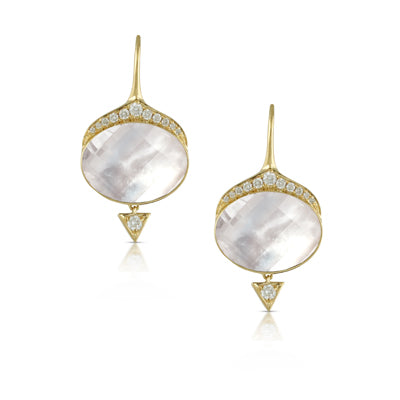 Mother of Pearl and Diamond Earrings