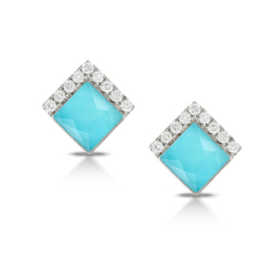 Turquoise and Diamond Earrings