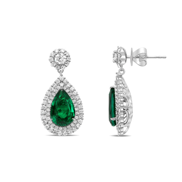 Emerald and Diamond Earrings