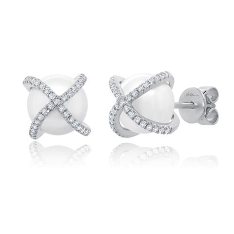 Pearl and Diamond Earrings