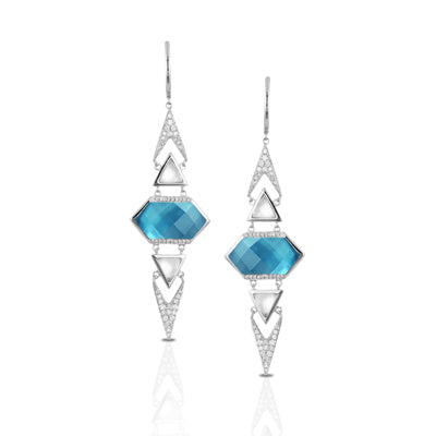 London Blue Topaz and Diamond Earrings