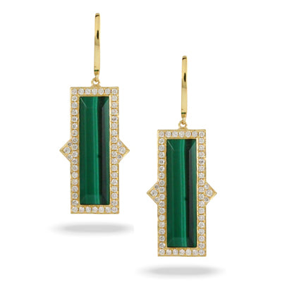 Malachite and Diamond Earrings