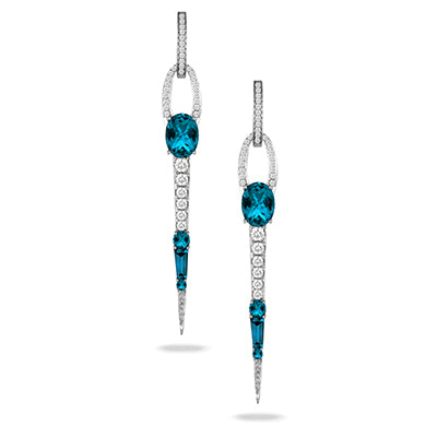 London Blue Topaz and Diamond Earrings