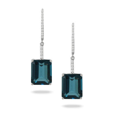 London Blue Topaz and Diamond Earrings