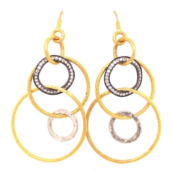 24K Diamond Circle Earrings