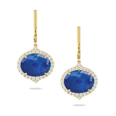 Lapis and Diamond Earrings