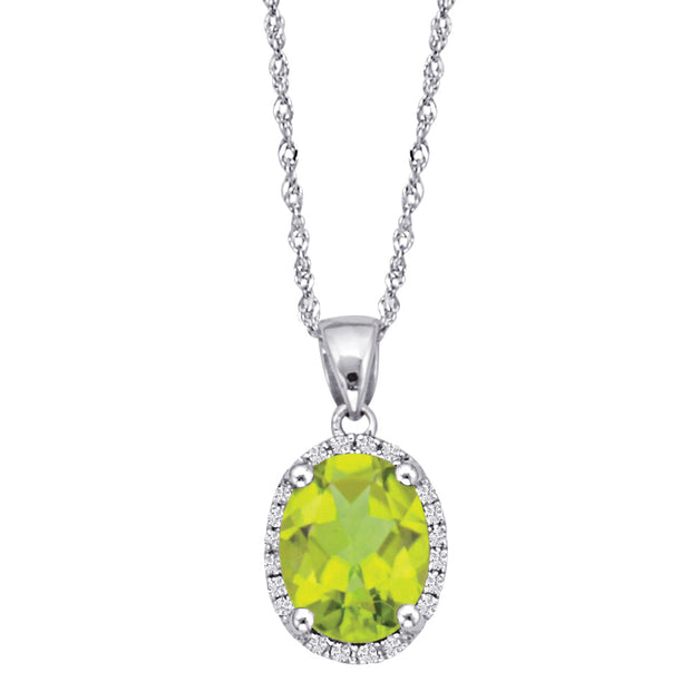 Peridot and Diamond Necklace