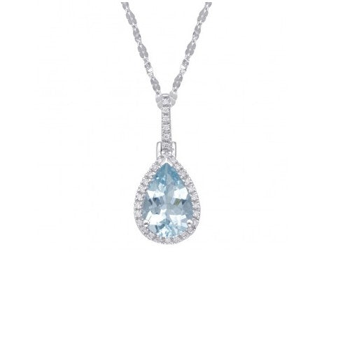 Aquamarine and Diamond Necklace