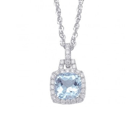 Aquamarine and Diamond Necklace