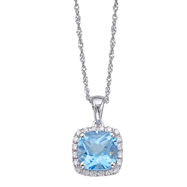 Blue Topaz and Diamond Necklace