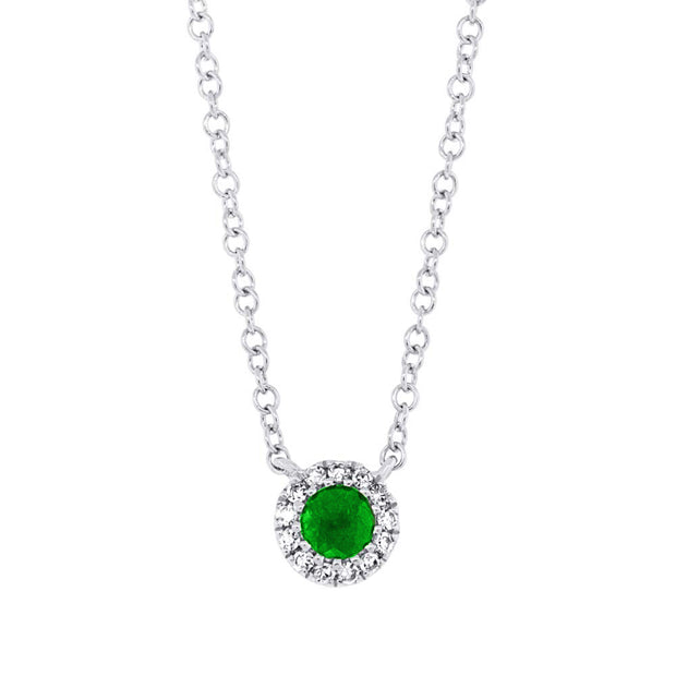 Green Garnet and Diamond Necklace