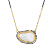 24K Pearl and Diamond Necklace