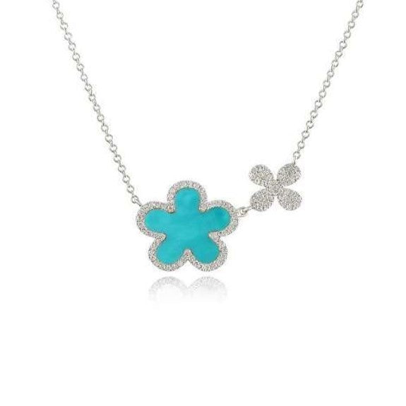 Turquoise and Diamond Necklace