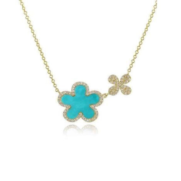 Turquoise and Diamond Necklace