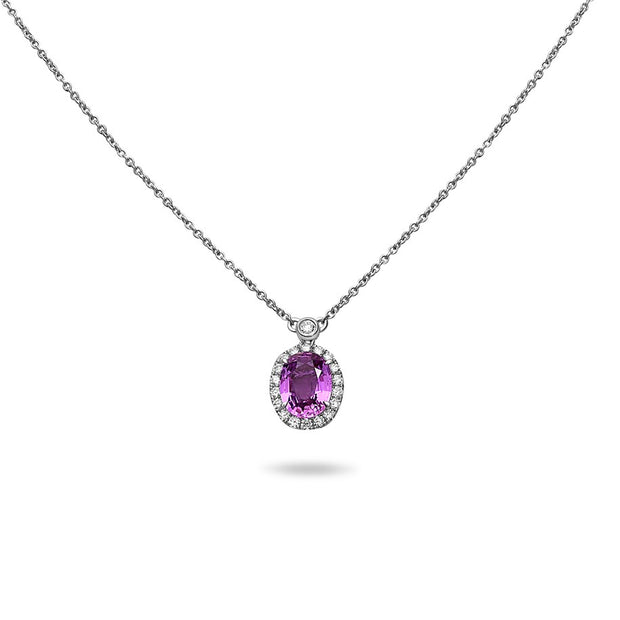 Pink Sapphire and Diamond Necklace