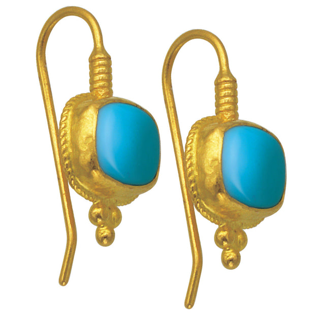 24K Turquoise Earrings