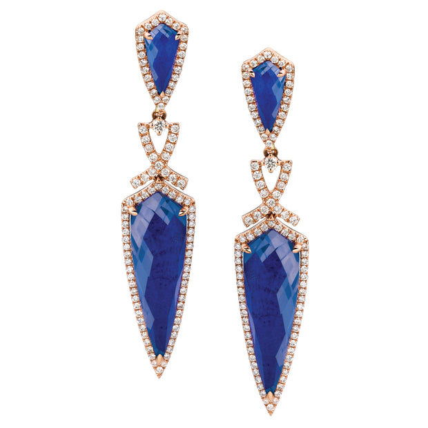 Lapis and Diamond Earrings