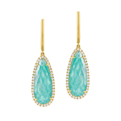 Amazonite and Diamonds Earrings