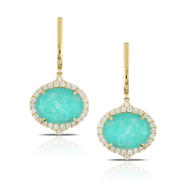 Amazonite and Diamonds Earrings