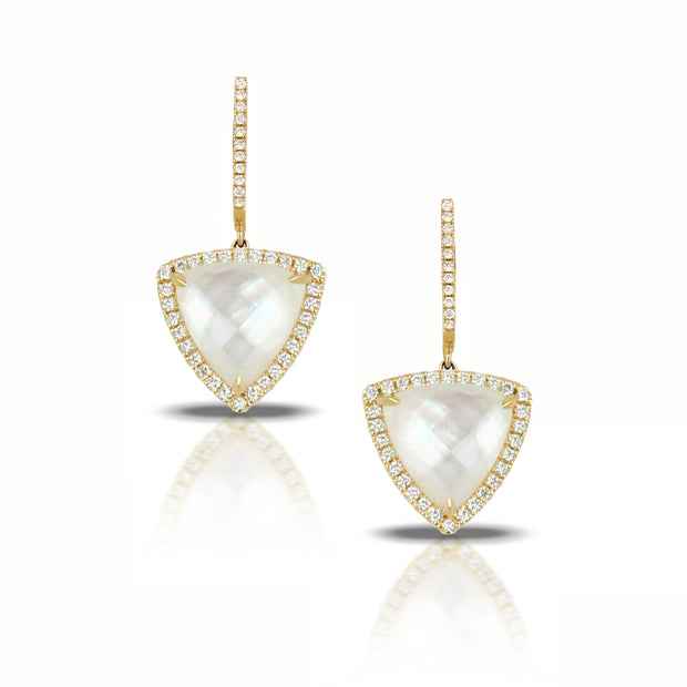 Mother of Pearl and Diamond Earrings
