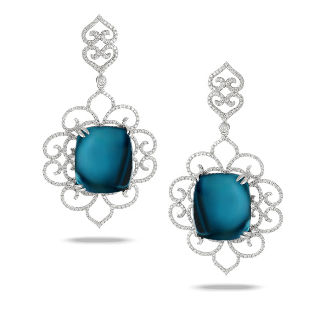 London Blue Topaz and Diamond Earrings