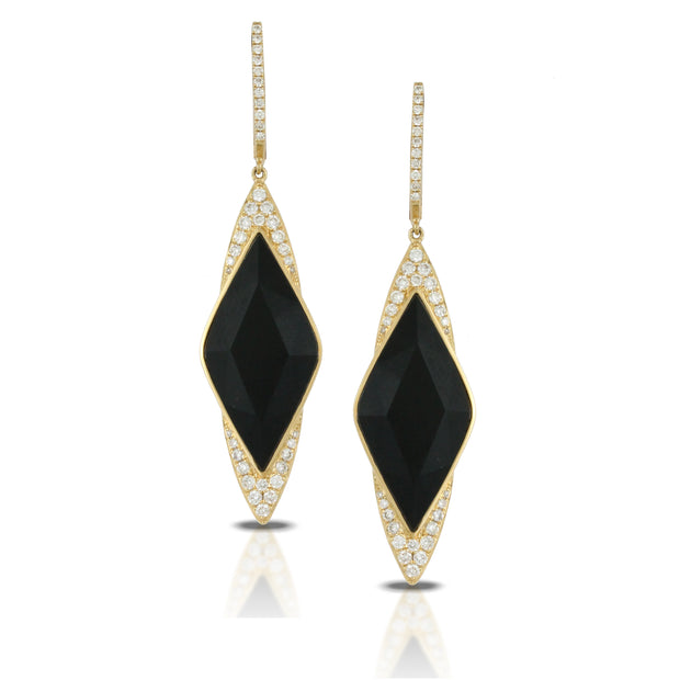 Black Onyx and Diamond Earrings