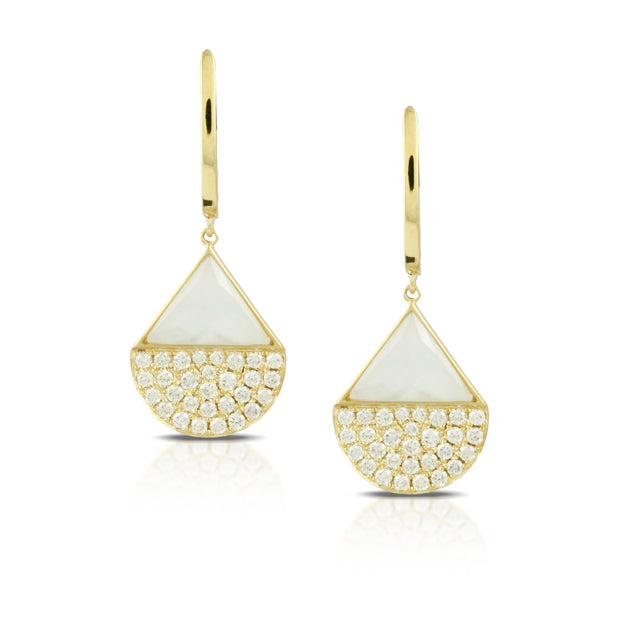 Mother of Pearl and Diamond Earrings