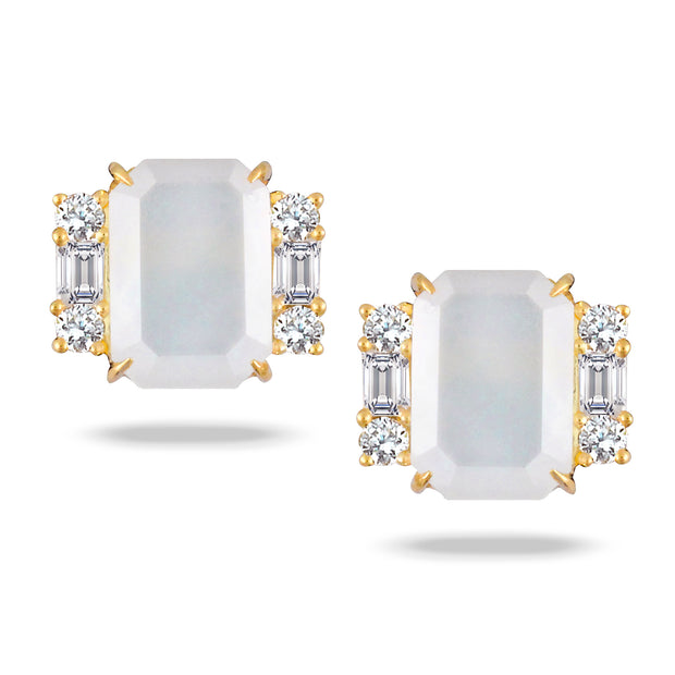 Mother of Pearl and Diamond Earrings