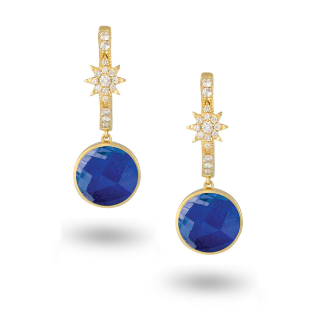 Lapis and Diamond Earrings