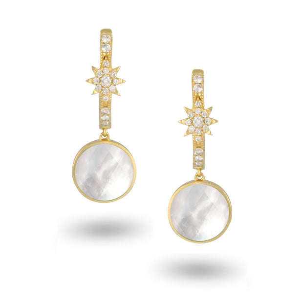 Mother of Pearl and Diamond Earrings