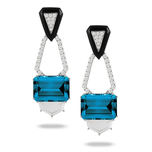 London Blue Topaz and Diamond Earrings