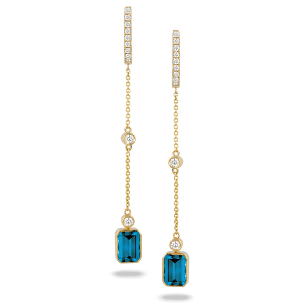 London Blue Topaz and Diamond Earrings