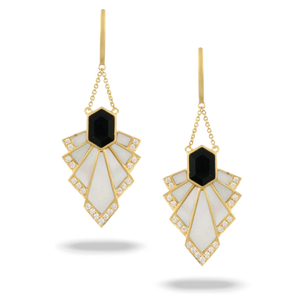 Black Onyx and Diamond Earrings