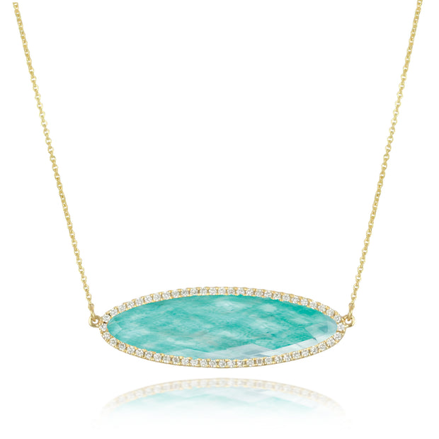 Amazonite and Diamond Necklace